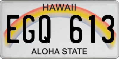 HI license plate EGQ613