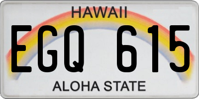 HI license plate EGQ615