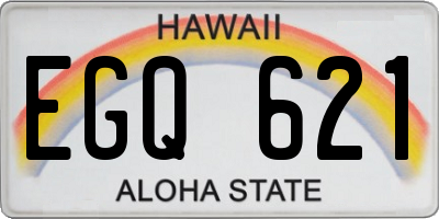 HI license plate EGQ621
