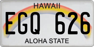 HI license plate EGQ626