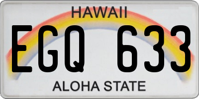 HI license plate EGQ633