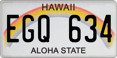 HI license plate EGQ634