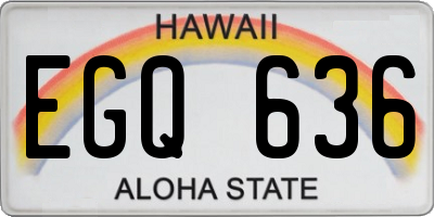 HI license plate EGQ636