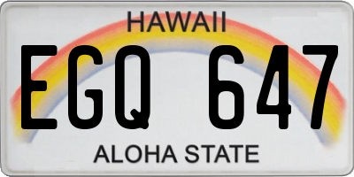HI license plate EGQ647