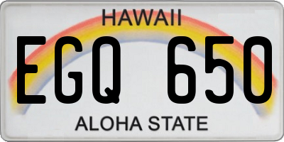 HI license plate EGQ650