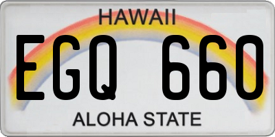 HI license plate EGQ660