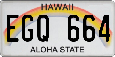 HI license plate EGQ664