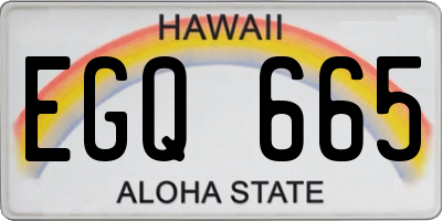 HI license plate EGQ665