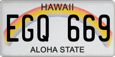 HI license plate EGQ669