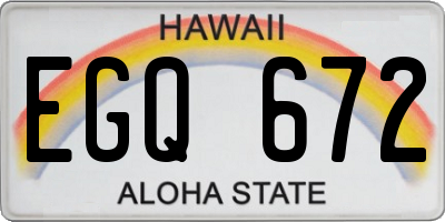 HI license plate EGQ672