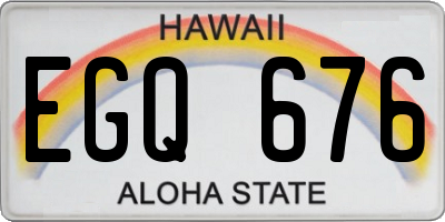 HI license plate EGQ676