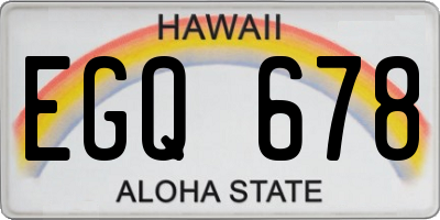 HI license plate EGQ678