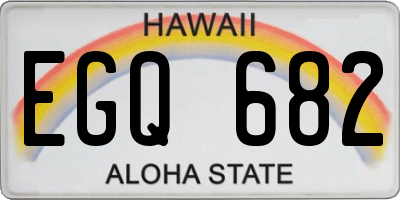 HI license plate EGQ682