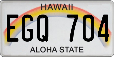 HI license plate EGQ704