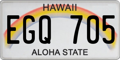 HI license plate EGQ705