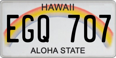 HI license plate EGQ707