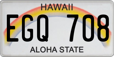 HI license plate EGQ708