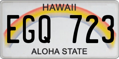 HI license plate EGQ723
