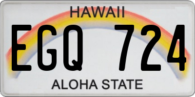 HI license plate EGQ724