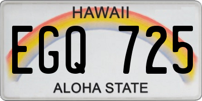 HI license plate EGQ725