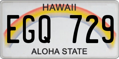 HI license plate EGQ729