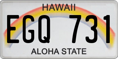 HI license plate EGQ731