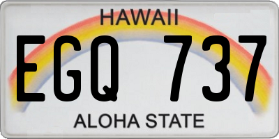 HI license plate EGQ737