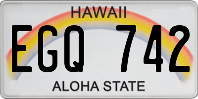 HI license plate EGQ742