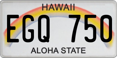 HI license plate EGQ750