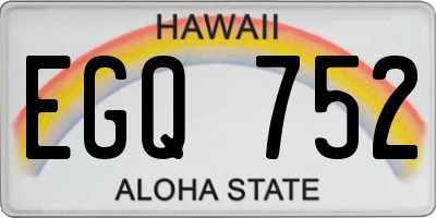 HI license plate EGQ752