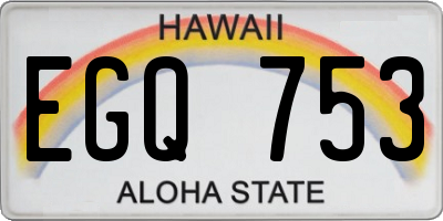 HI license plate EGQ753