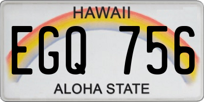 HI license plate EGQ756