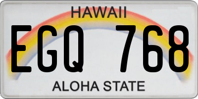 HI license plate EGQ768