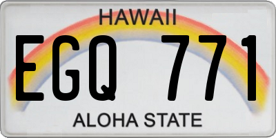 HI license plate EGQ771