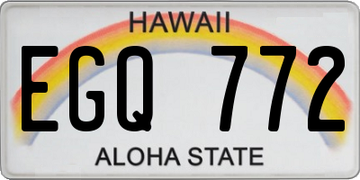 HI license plate EGQ772