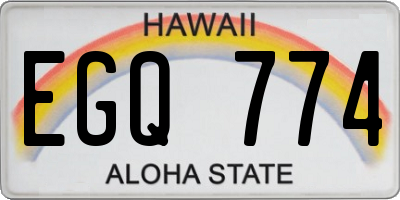 HI license plate EGQ774