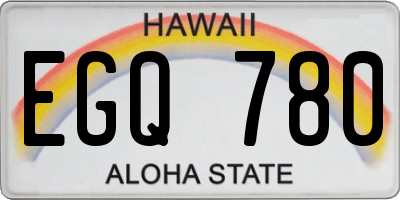 HI license plate EGQ780
