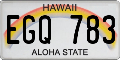 HI license plate EGQ783