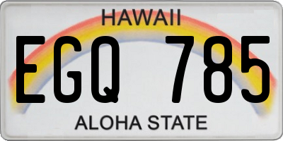 HI license plate EGQ785