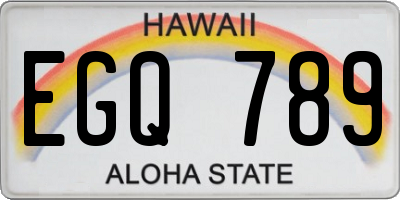 HI license plate EGQ789
