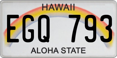 HI license plate EGQ793