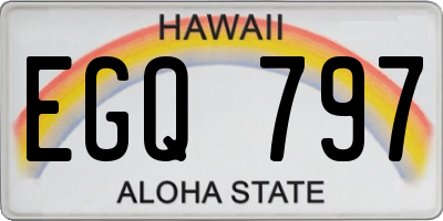 HI license plate EGQ797