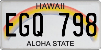 HI license plate EGQ798