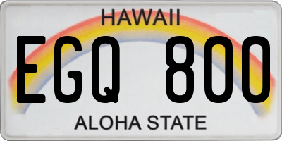 HI license plate EGQ800