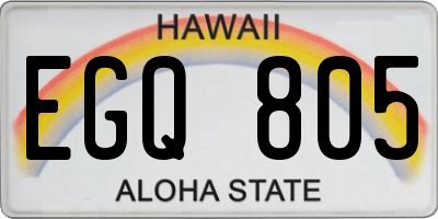 HI license plate EGQ805