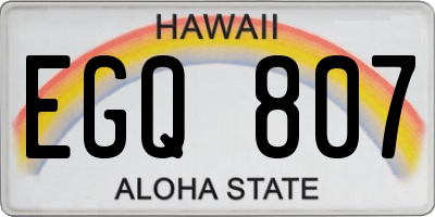 HI license plate EGQ807
