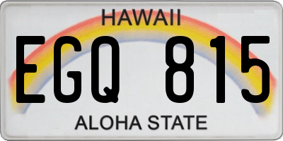 HI license plate EGQ815