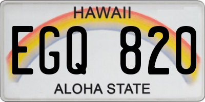 HI license plate EGQ820