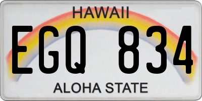 HI license plate EGQ834