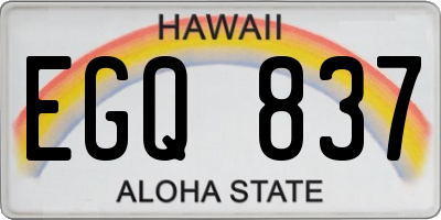 HI license plate EGQ837